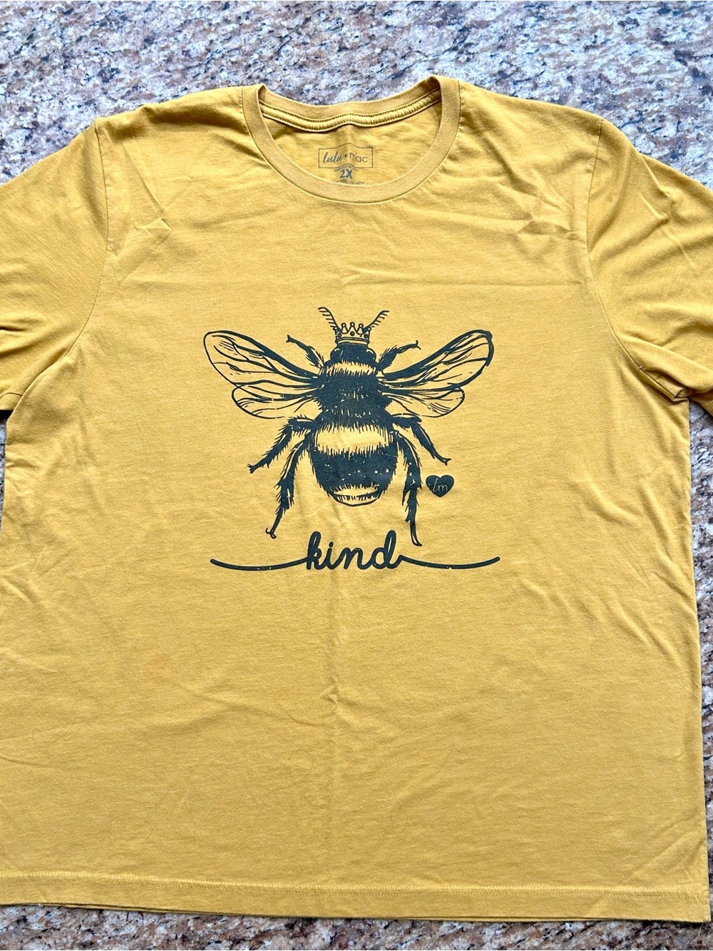 Mustard Yellow 'Kind' Bee Graphic Tee 2X